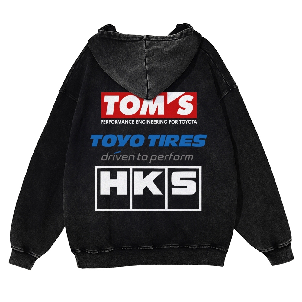 Tom's, Toyo Tires, HKS Vintage Washed Cotton Back Art Hoodie