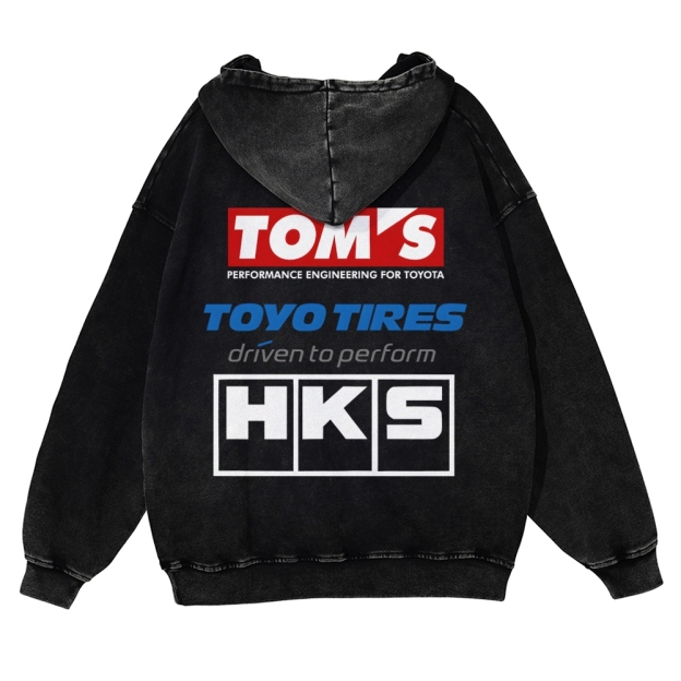 Tom's, Toyo Tires, HKS Vintage Washed Cotton Back Art Hoodie