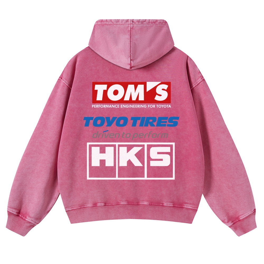 Tom's, Toyo Tires, HKS Vintage Washed Cotton Back Art Hoodie