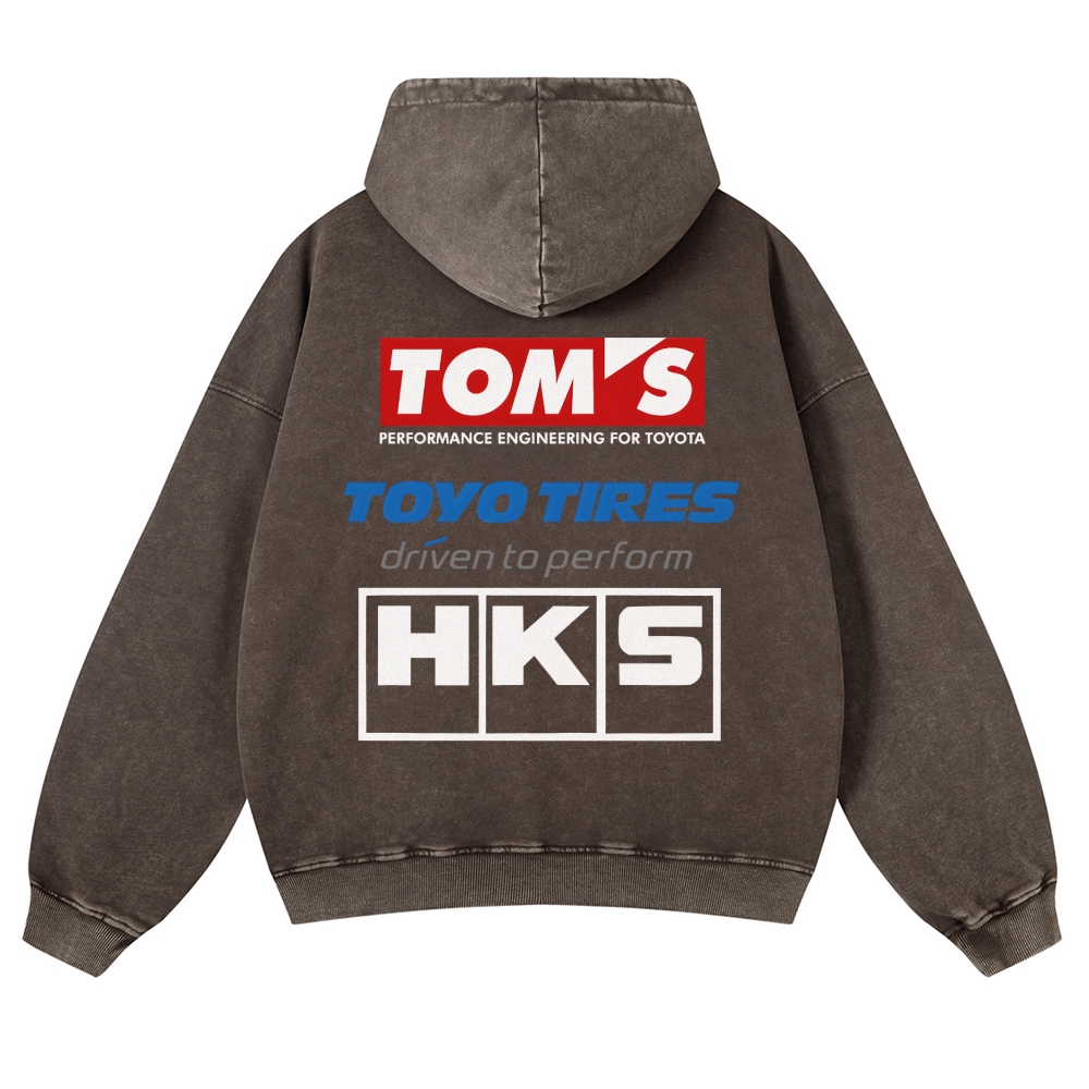 Tom's, Toyo Tires, HKS Vintage Washed Cotton Back Art Hoodie
