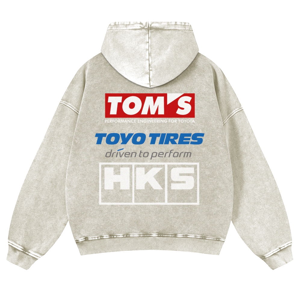 Tom's, Toyo Tires, HKS Vintage Washed Cotton Back Art Hoodie