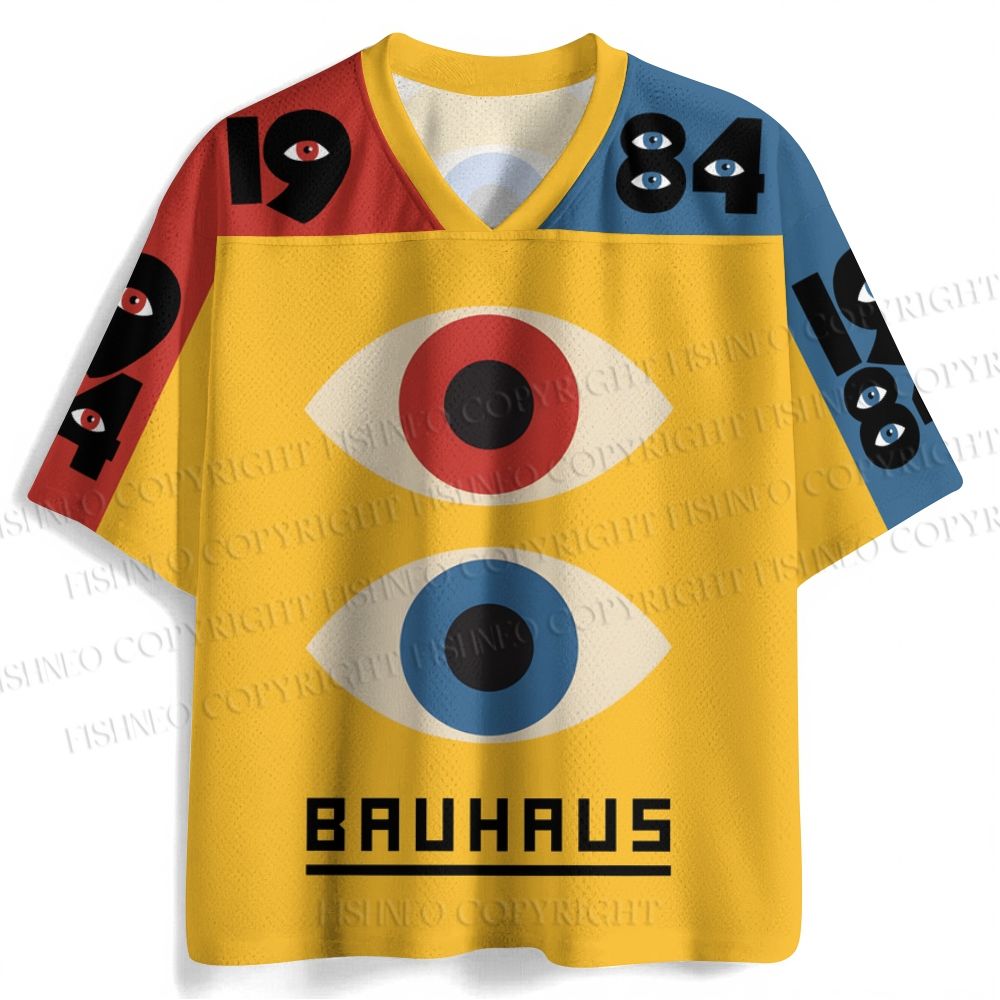 Bauhaus Geometric Eyes Printed Jersey Shirts