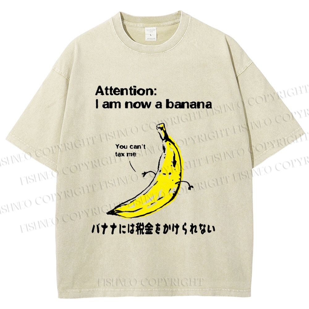 Unisex You Can't Tax A Banana Printed Washed Tee