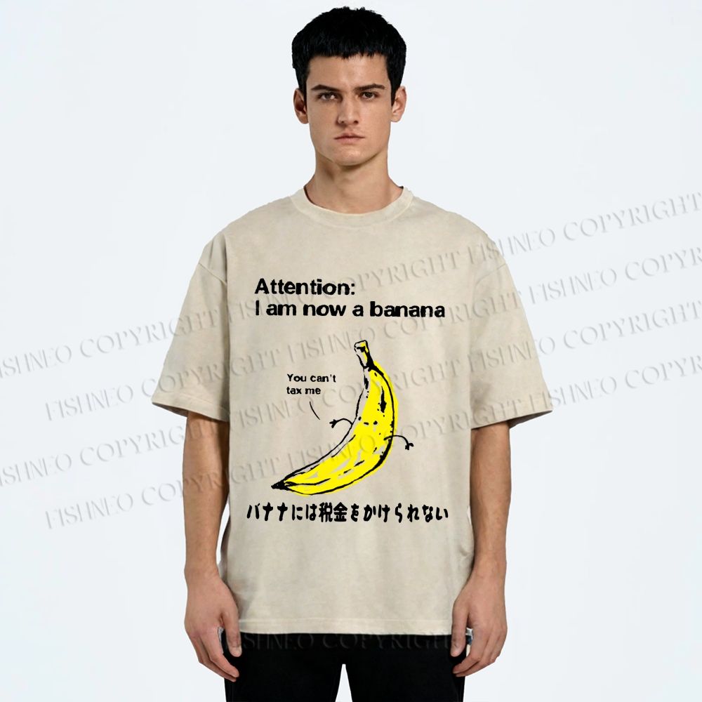 Unisex You Can't Tax A Banana Printed Washed Tee