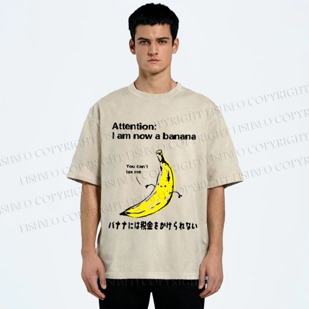 Unisex You Can't Tax A Banana Printed Washed Tee