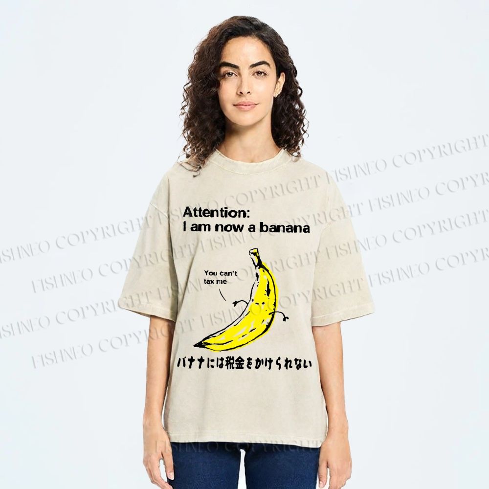 Unisex You Can't Tax A Banana Printed Washed Tee
