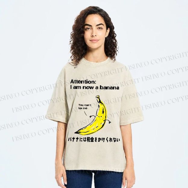 Unisex You Can't Tax A Banana Printed Washed Tee