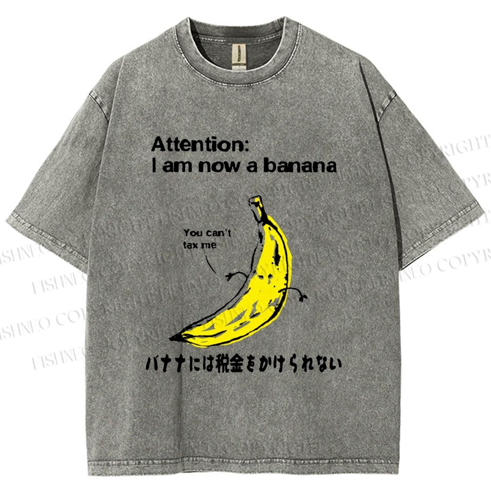 Unisex You Can't Tax A Banana Printed Washed Tee