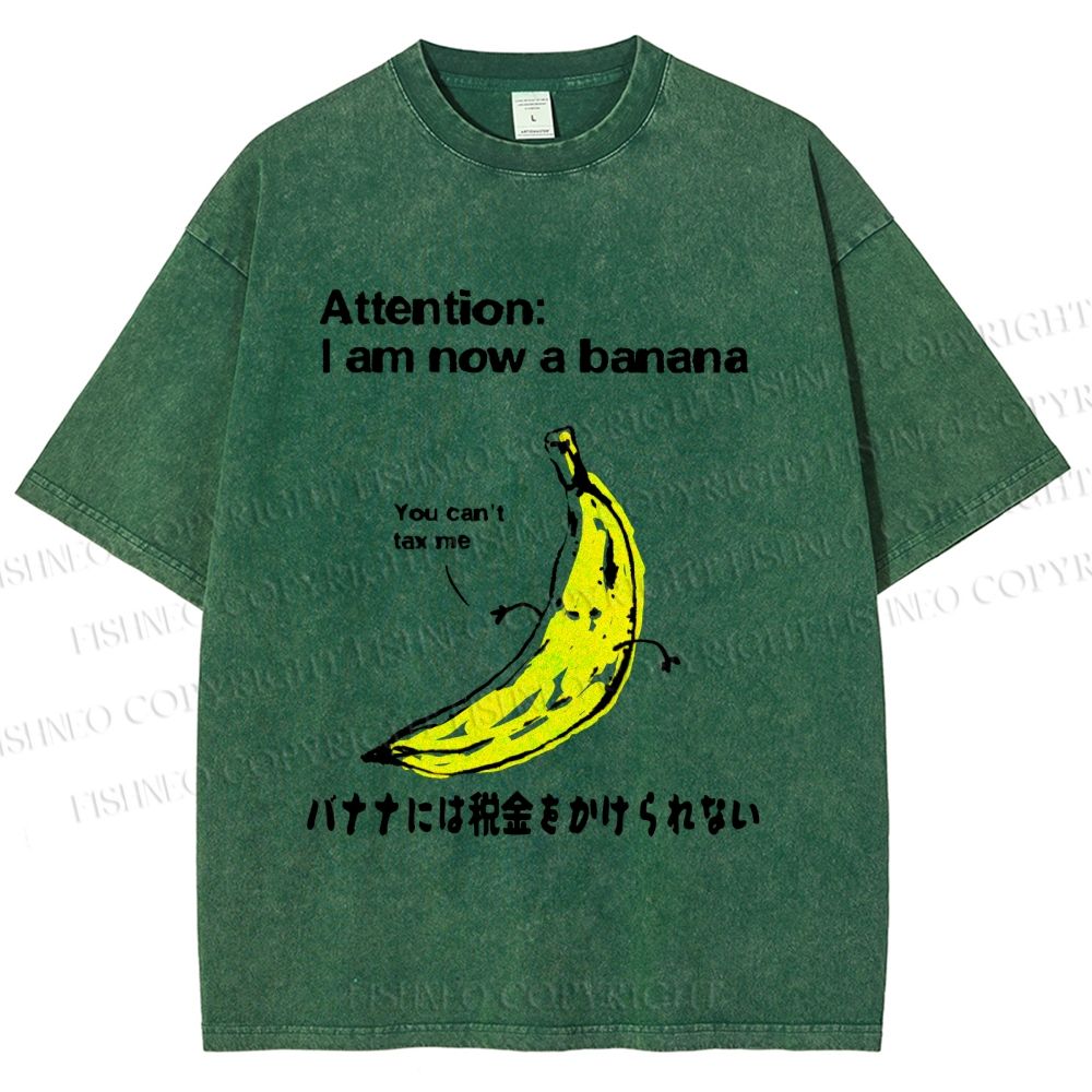 Unisex You Can't Tax A Banana Printed Washed Tee