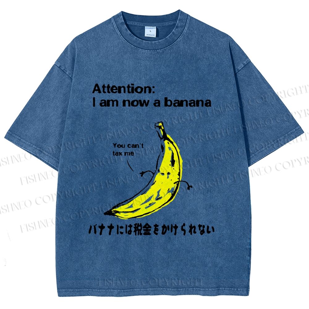 Unisex You Can't Tax A Banana Printed Washed Tee