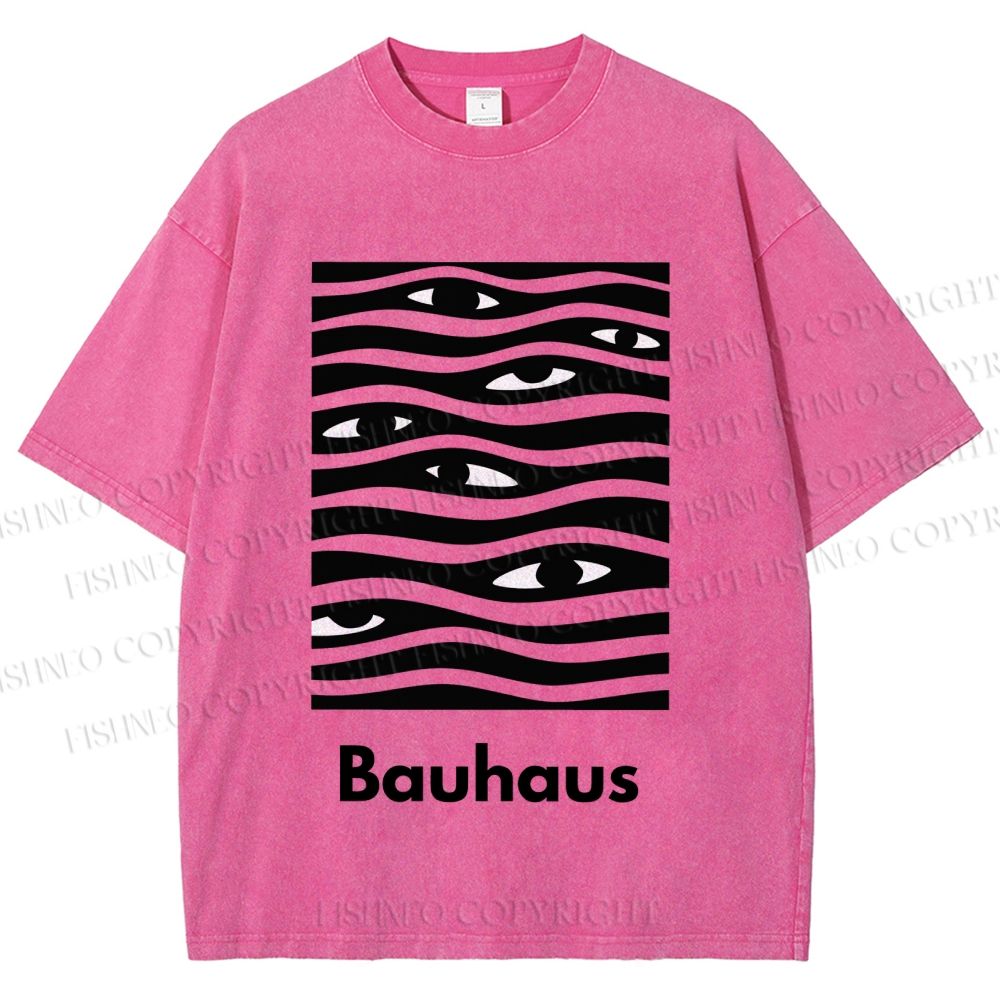 Unisex Bauhaus Wave Eyes Printed Washed Tee