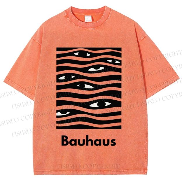 Unisex Bauhaus Wave Eyes Printed Washed Tee