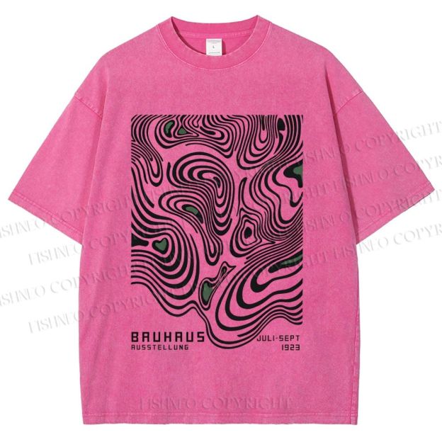 Unisex Bauhaus Art Geometry Printed Washed Tee