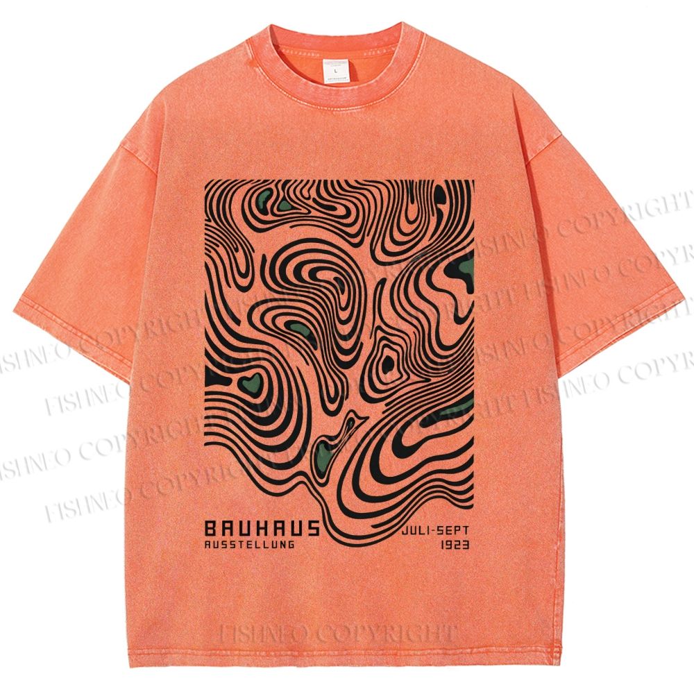 Unisex Bauhaus Art Geometry Printed Washed Tee