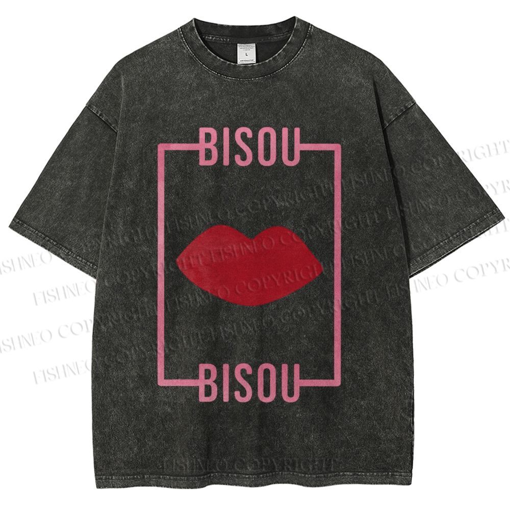 Unisex Bisou Printed Washed Tee
