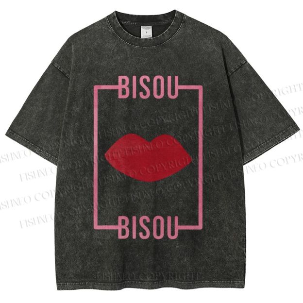 Unisex Bisou Printed Washed Tee