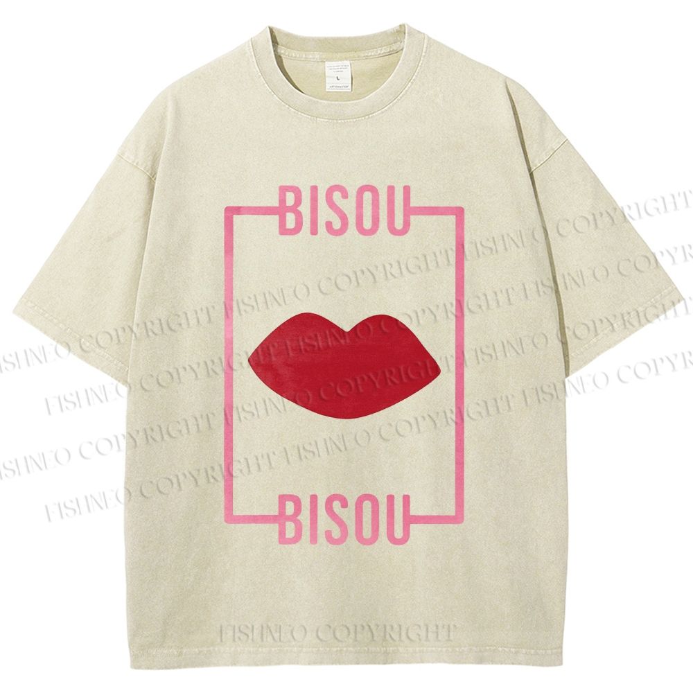 Unisex Bisou Printed Washed Tee