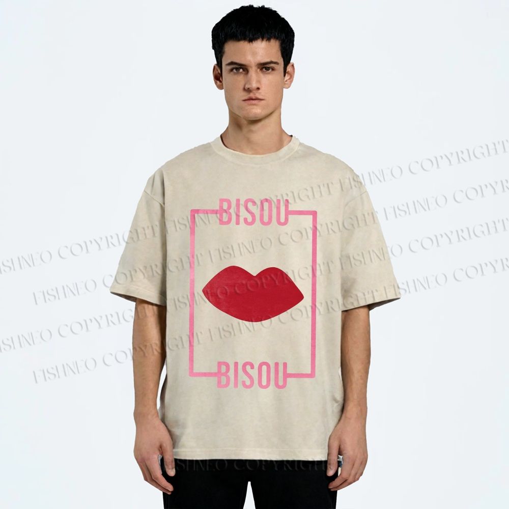 Unisex Bisou Printed Washed Tee