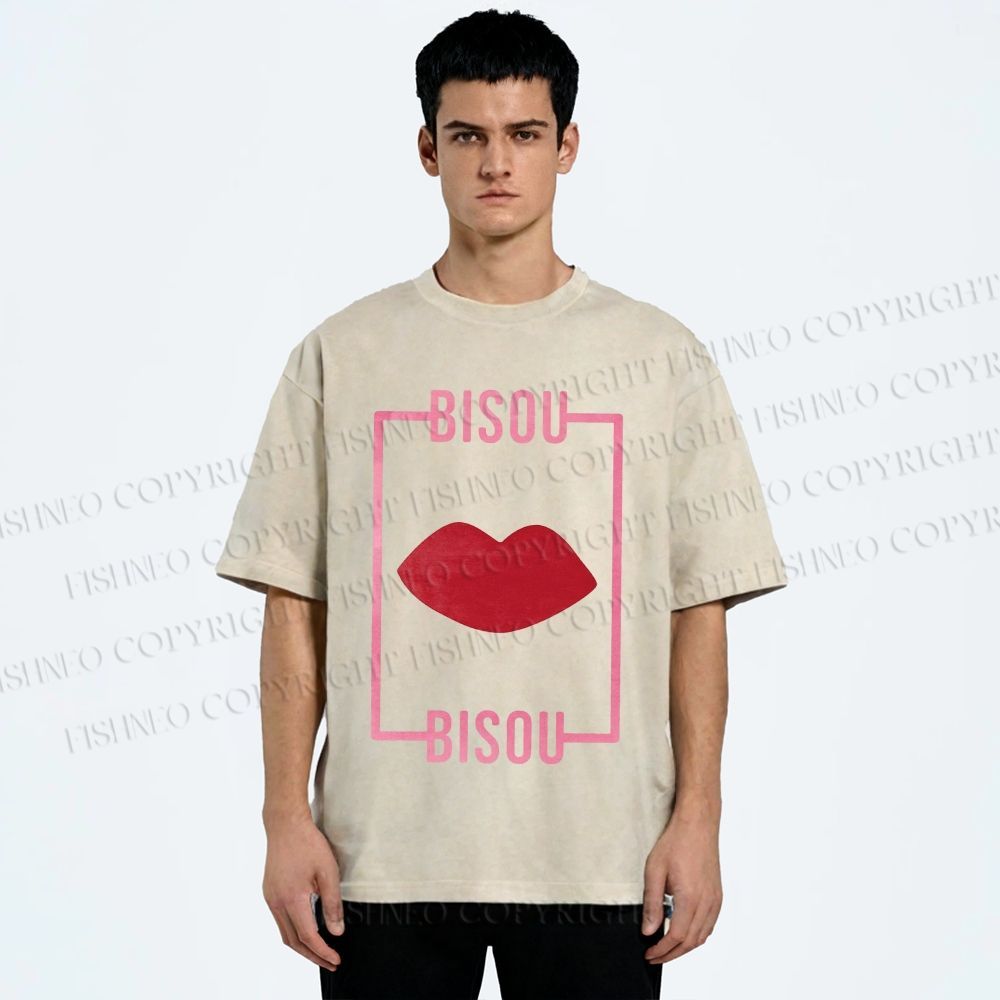 Unisex Bisou Printed Washed Tee