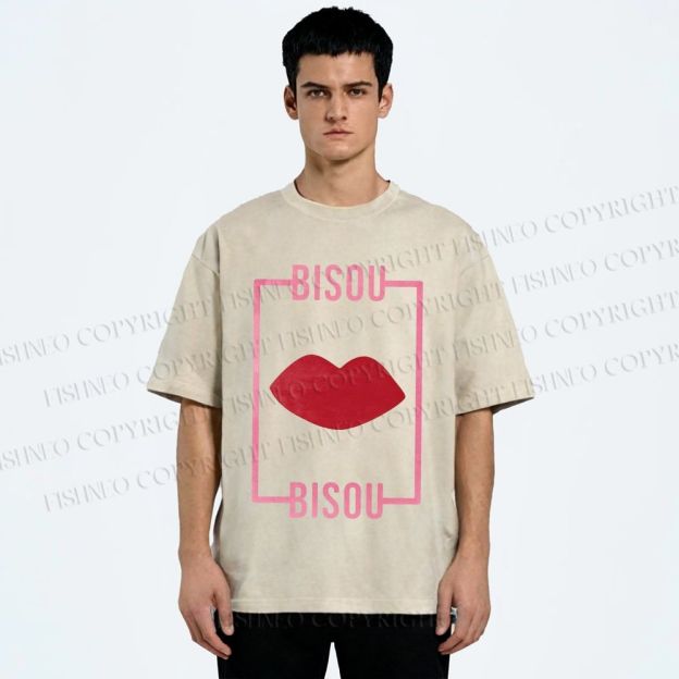 Unisex Bisou Printed Washed Tee