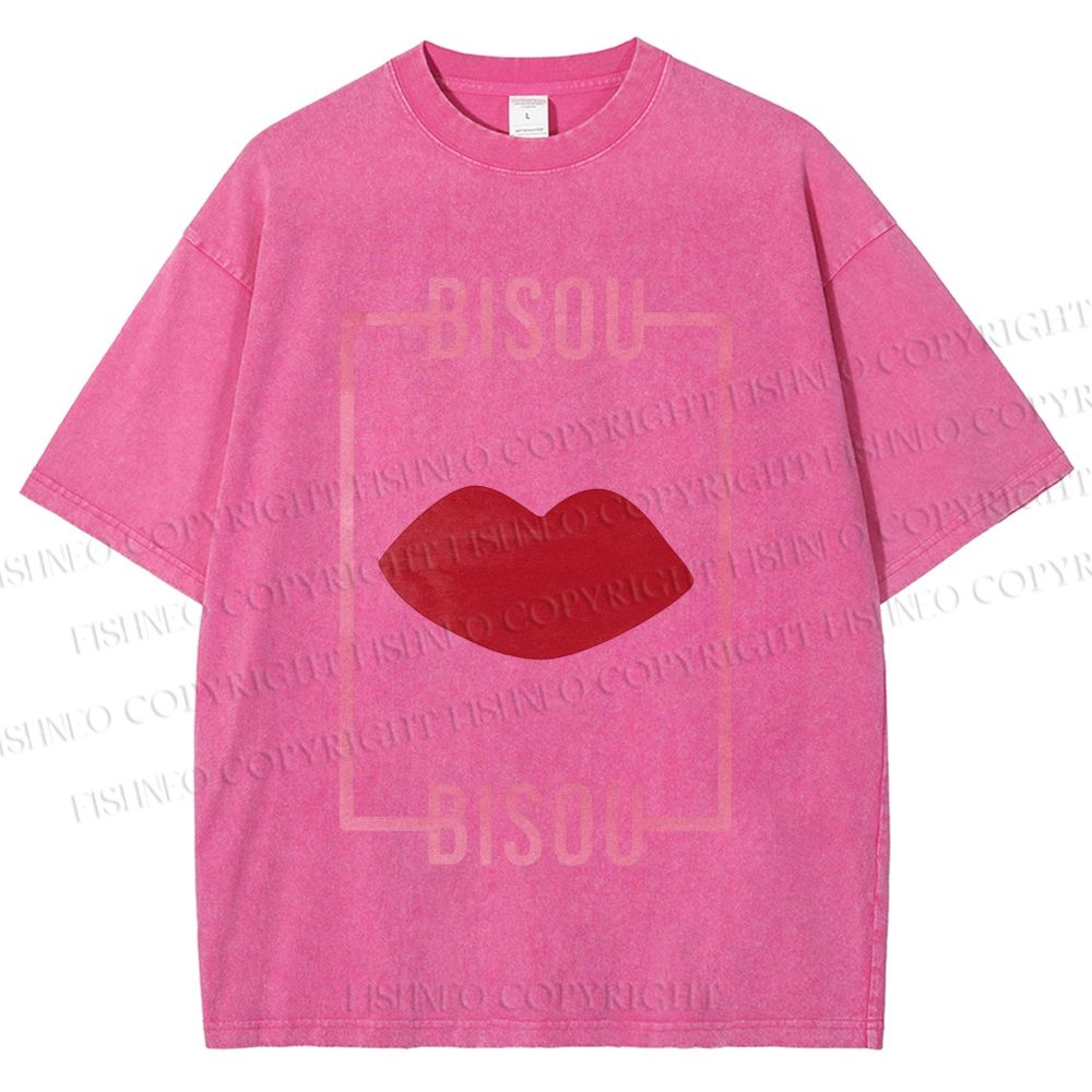 Unisex Bisou Printed Washed Tee