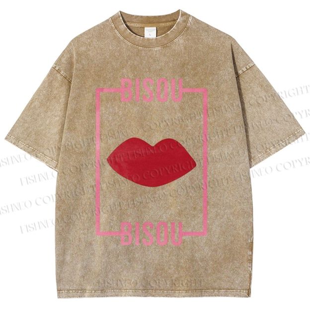 Unisex Bisou Printed Washed Tee
