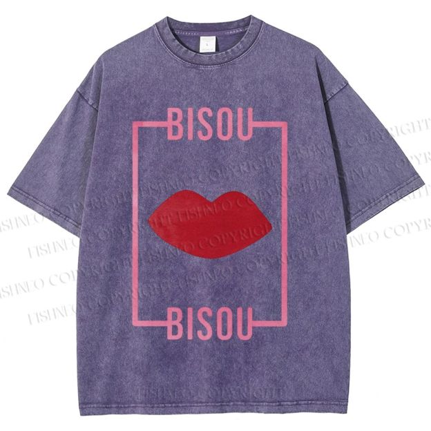 Unisex Bisou Printed Washed Tee