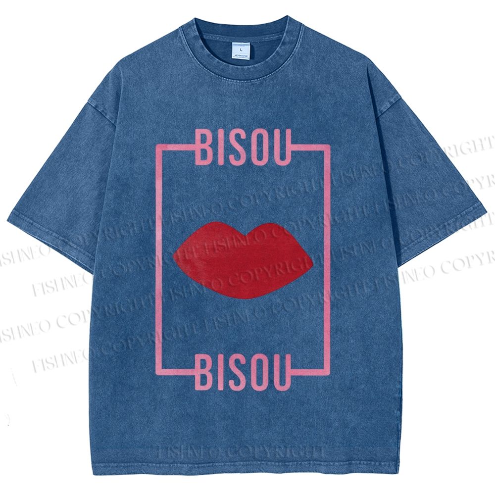 Unisex Bisou Printed Washed Tee