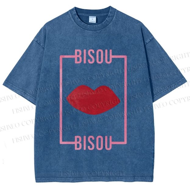 Unisex Bisou Printed Washed Tee
