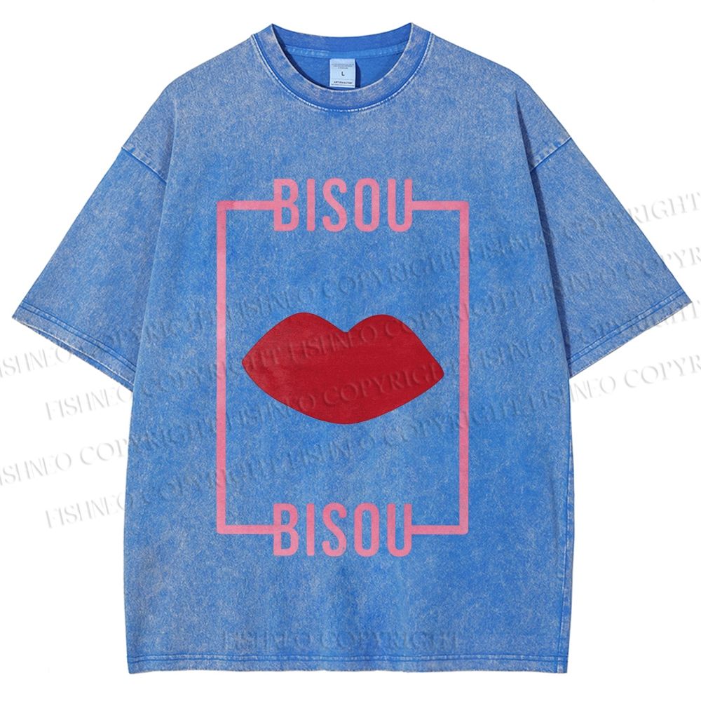 Unisex Bisou Printed Washed Tee