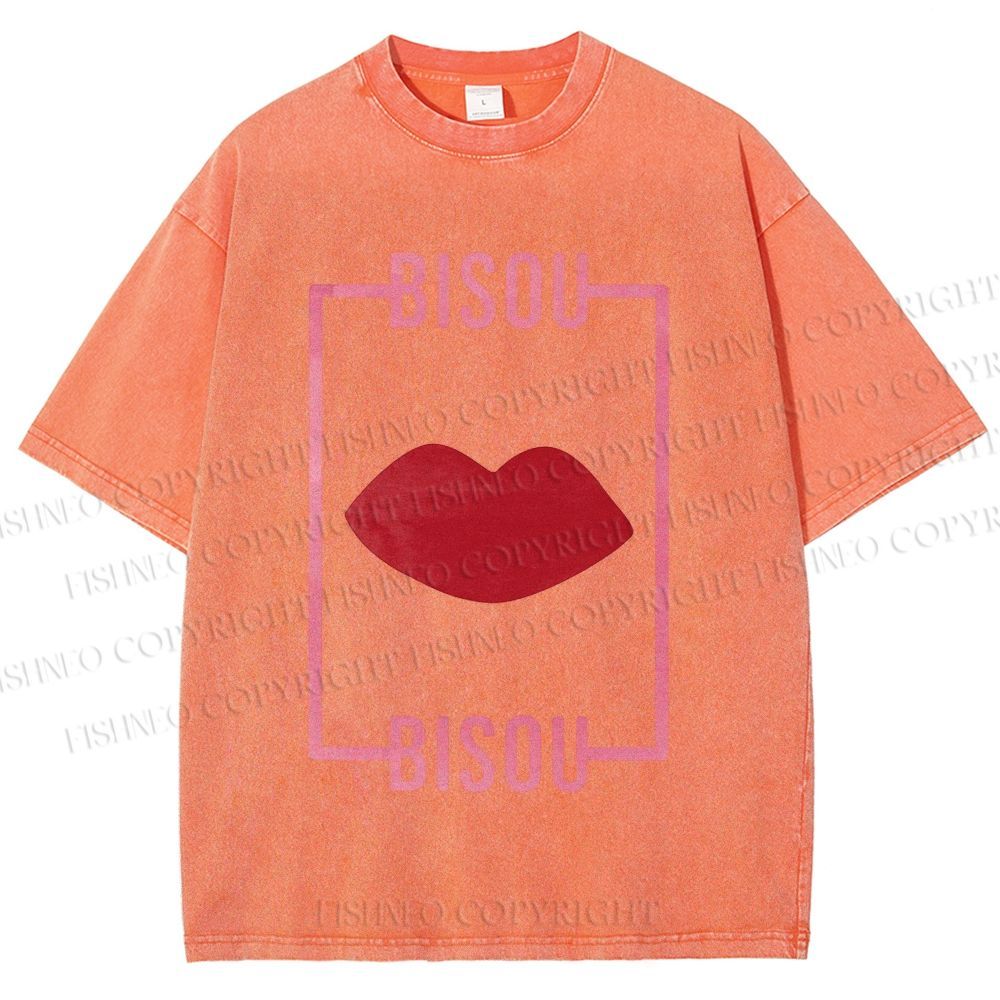 Unisex Bisou Printed Washed Tee
