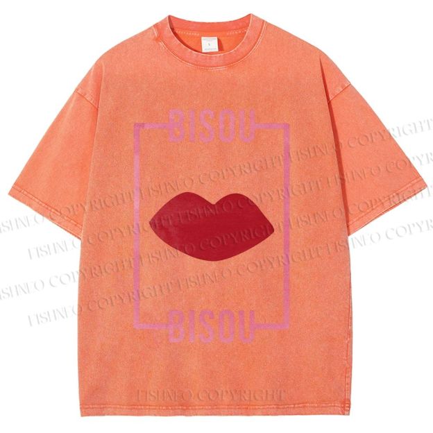 Unisex Bisou Printed Washed Tee