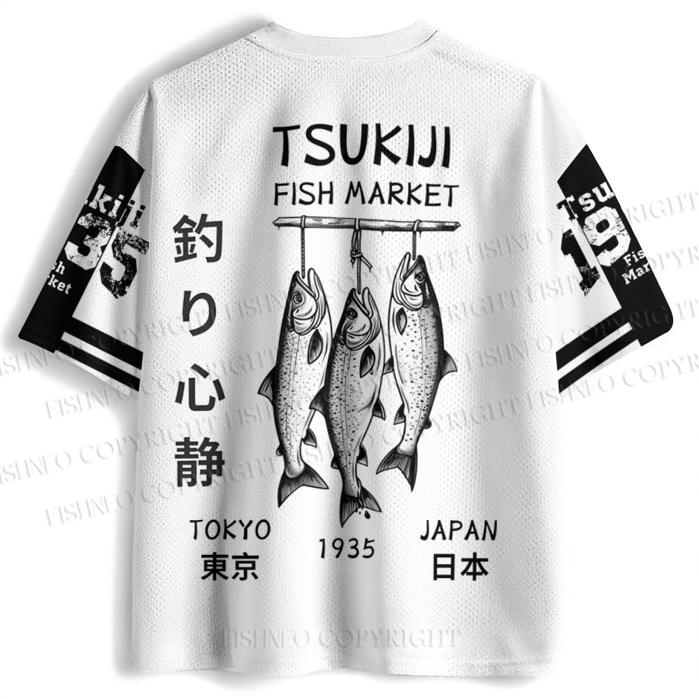 Tsukiji Fish Market Printed Jersey Shirts