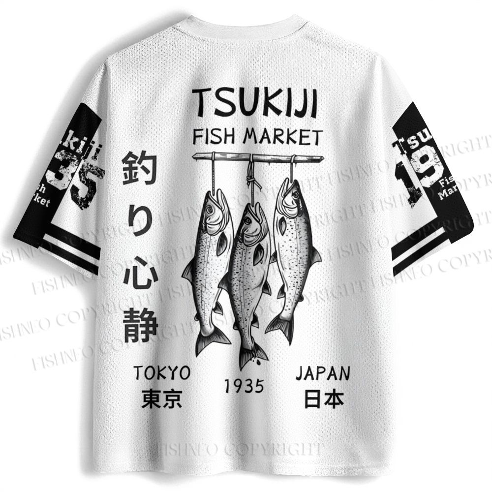Tsukiji Fish Market Printed Jersey Shirts