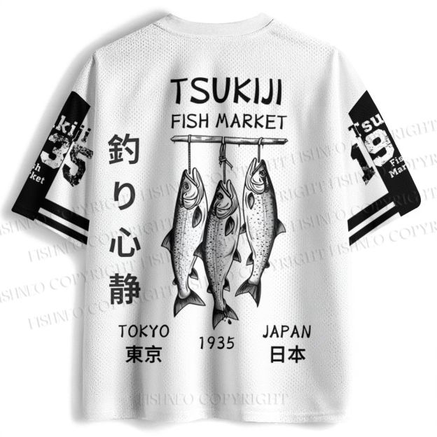 Tsukiji Fish Market Printed Jersey Shirts