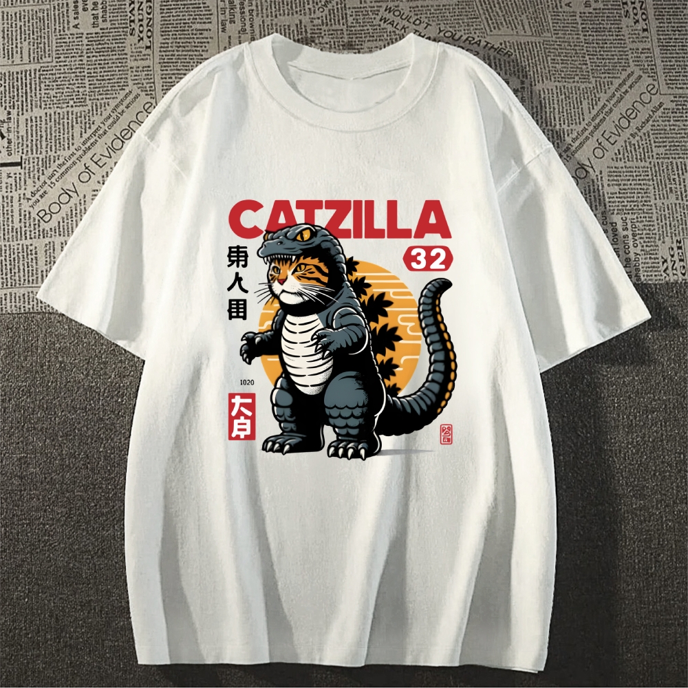 Catzilla Cat Godzilla Japanese Style Classic Tee