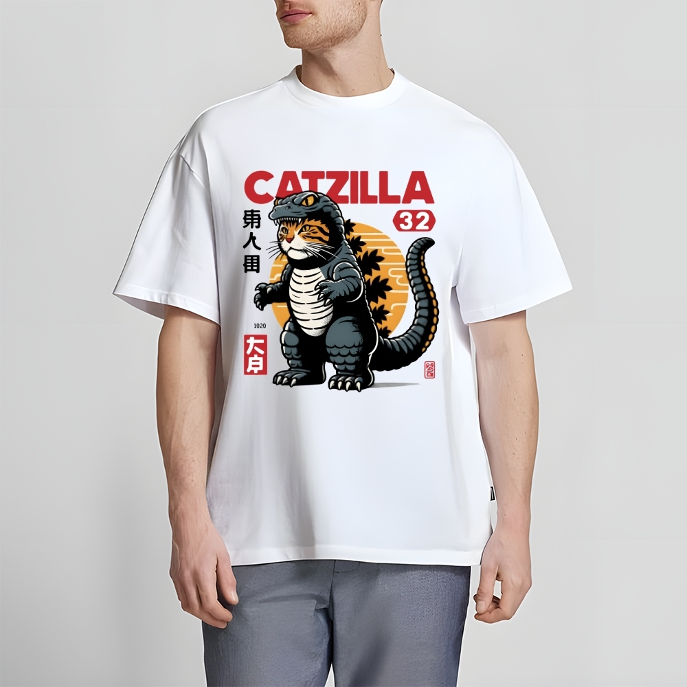 Catzilla Cat Godzilla Japanese Style Classic Tee