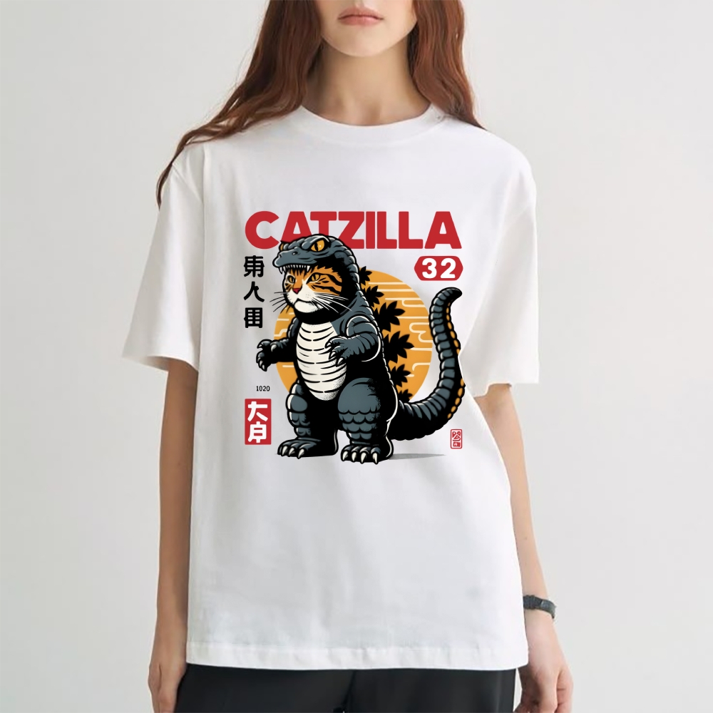 Catzilla Cat Godzilla Japanese Style Classic Tee