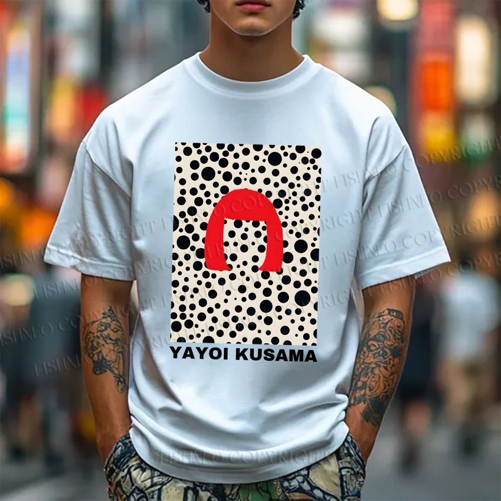 Unisex Classic Yayoi Kusama Printed Cotton Printed T-shirt