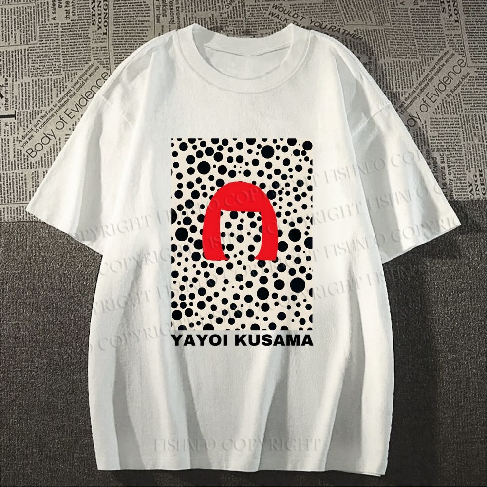 Unisex Classic Yayoi Kusama Printed Cotton Printed T-shirt
