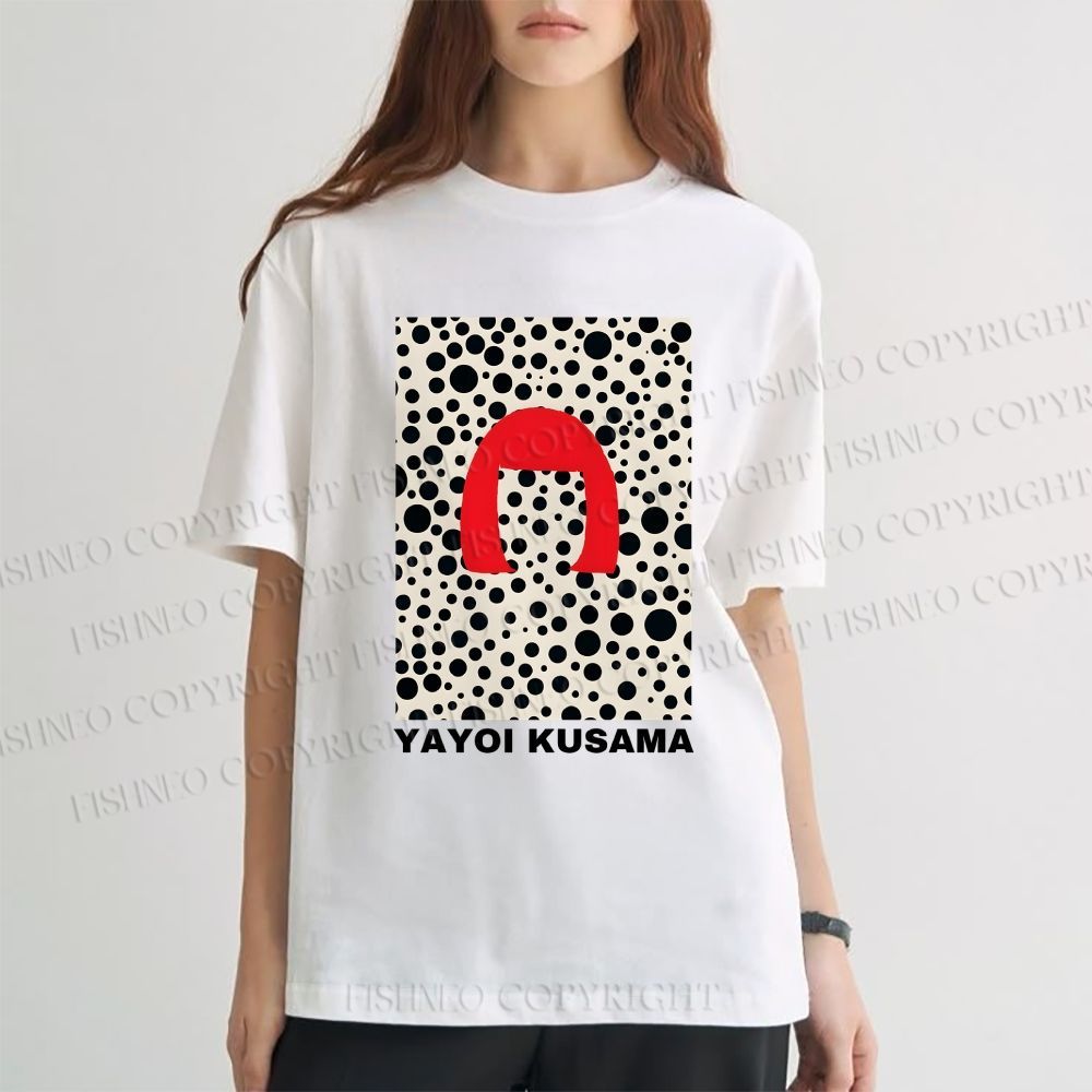 Unisex Classic Yayoi Kusama Printed Cotton Printed T-shirt