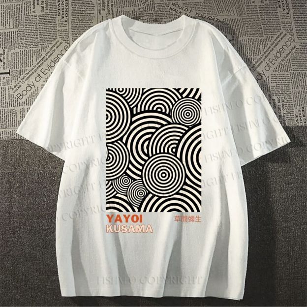 Unisex Classic Yayoi Kusama Circle Printed Cotton Printed T-shirt