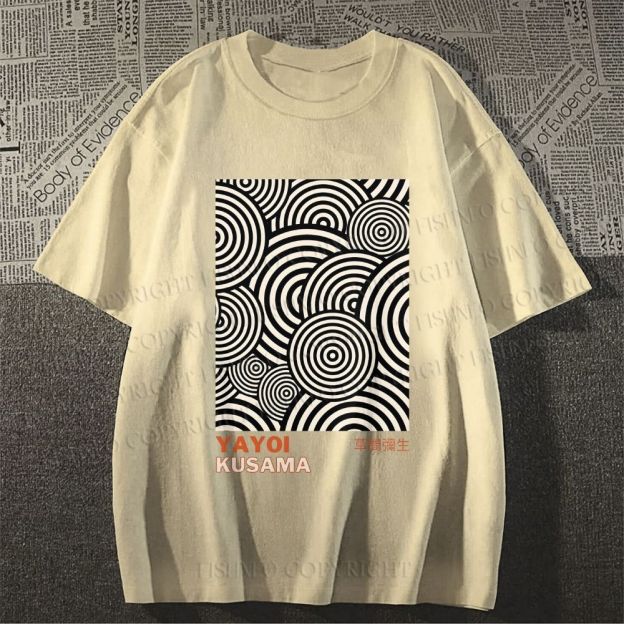 Unisex Classic Yayoi Kusama Circle Printed Cotton Printed T-shirt