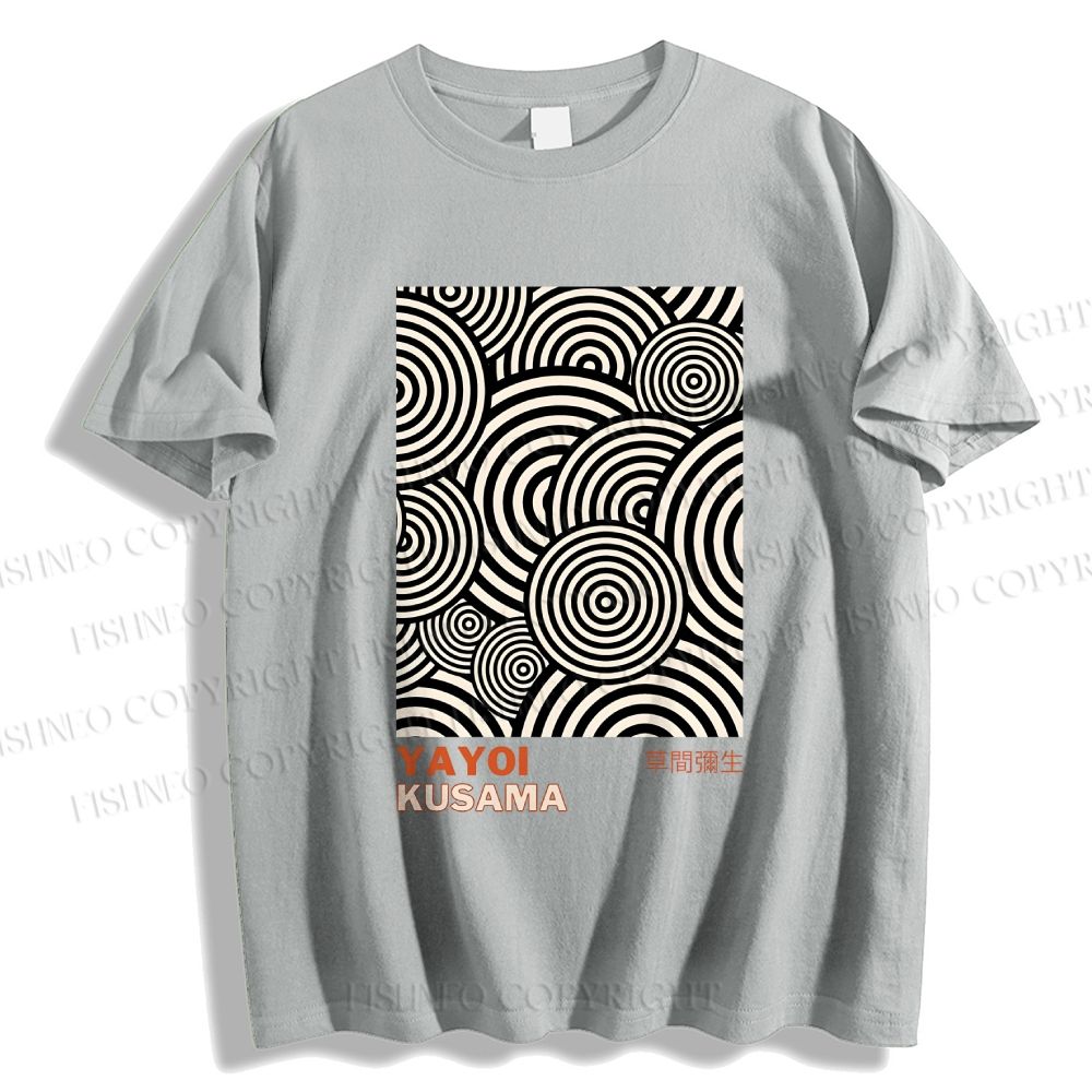 Unisex Classic Yayoi Kusama Circle Printed Cotton Printed T-shirt