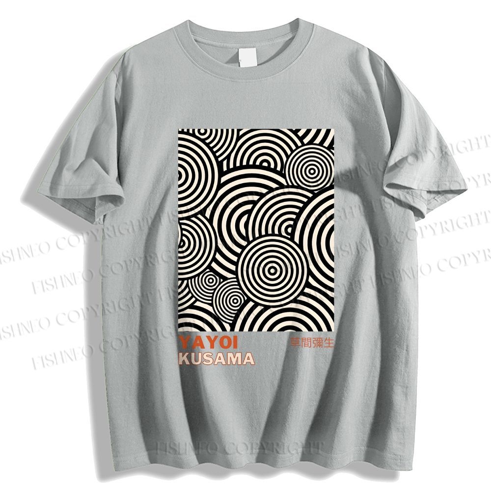 Unisex Classic Yayoi Kusama Circle Printed Cotton Printed T-shirt