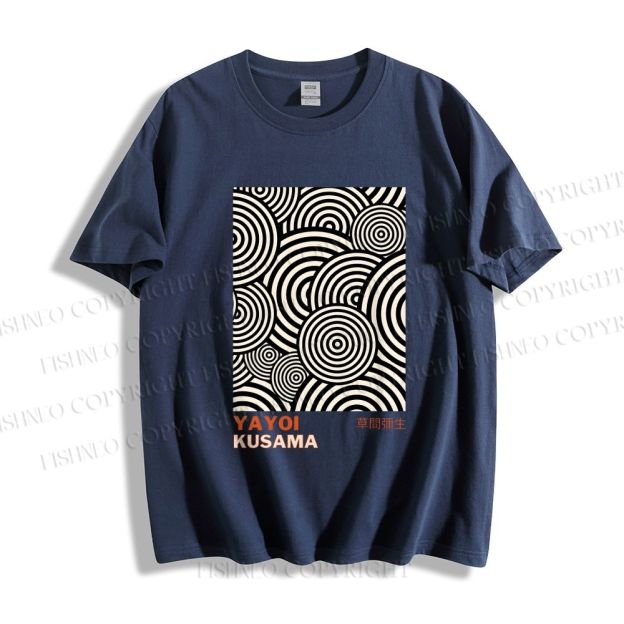 Unisex Classic Yayoi Kusama Circle Printed Cotton Printed T-shirt