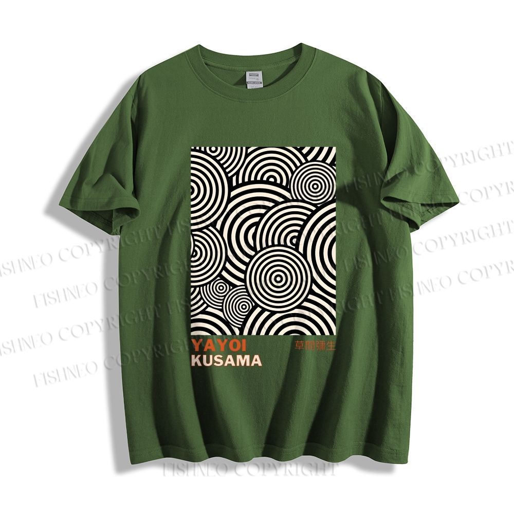 Unisex Classic Yayoi Kusama Circle Printed Cotton Printed T-shirt