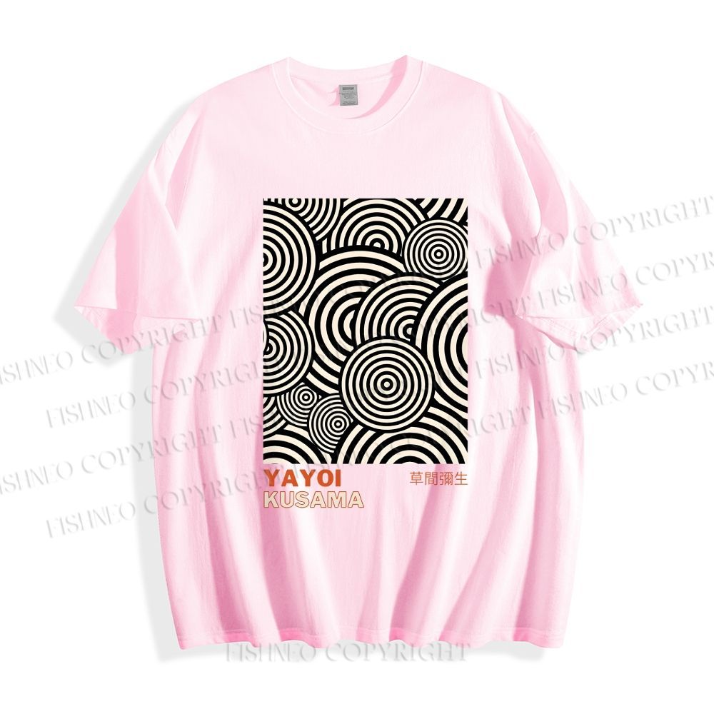 Unisex Classic Yayoi Kusama Circle Printed Cotton Printed T-shirt