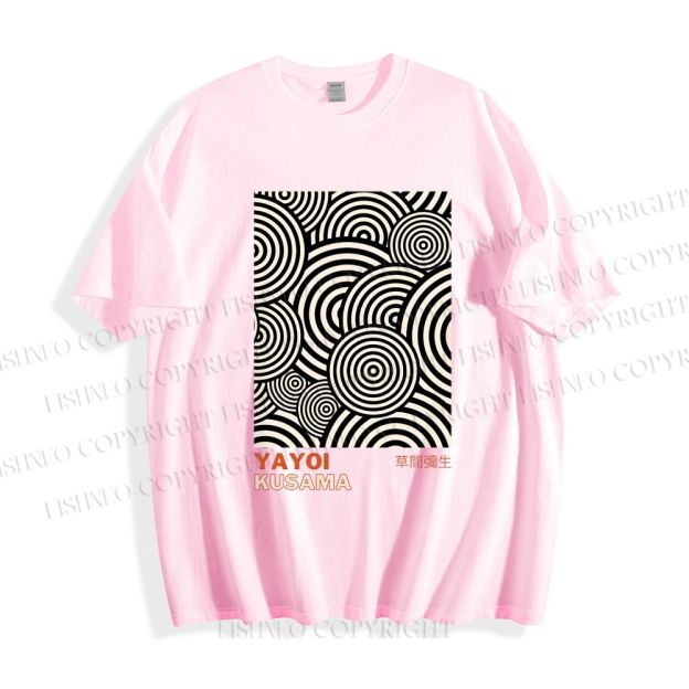 Unisex Classic Yayoi Kusama Circle Printed Cotton Printed T-shirt