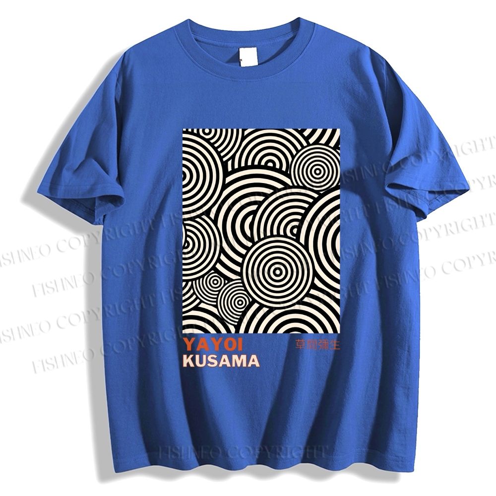 Unisex Classic Yayoi Kusama Circle Printed Cotton Printed T-shirt